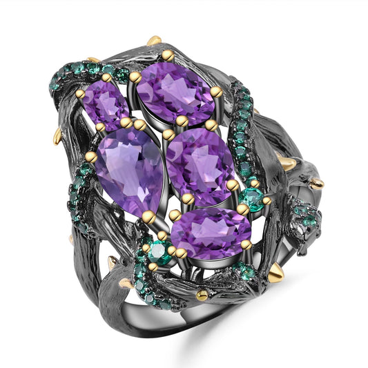 Regal Amethyst 925 Sterling Silver Ring