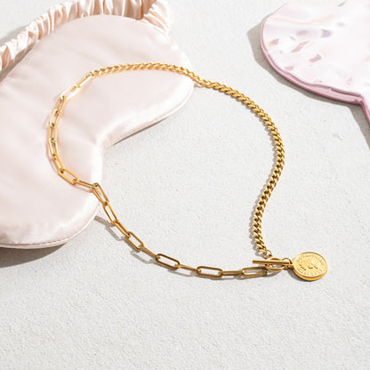 Roman Coin Chain Necklace – 18K Gold Stainless Steel