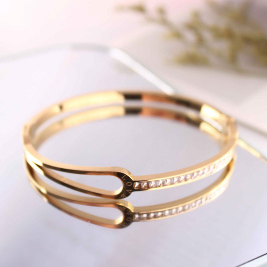 ROYAL LOVE 18K Gold Plated Cuff Bracelet