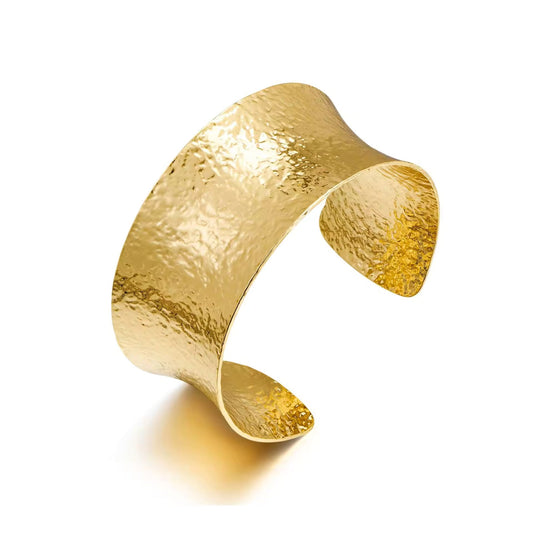 Sculpted Elegance Gold Cuff 18K Gold Plated Bracelet