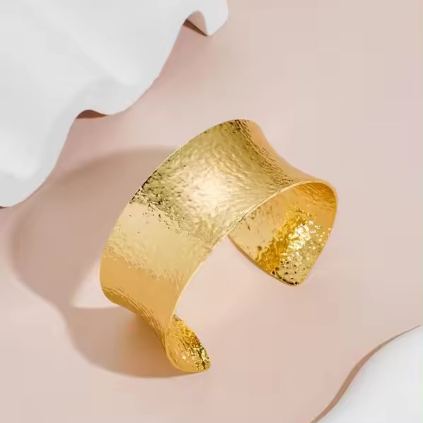 Sculpted Elegance Gold Cuff 18K Gold Plated Bracelet