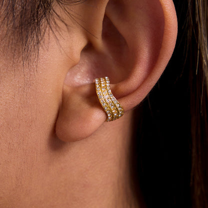 Sculpted Wave Hoop Earrings – 18K Gold Plated Stainless Steel