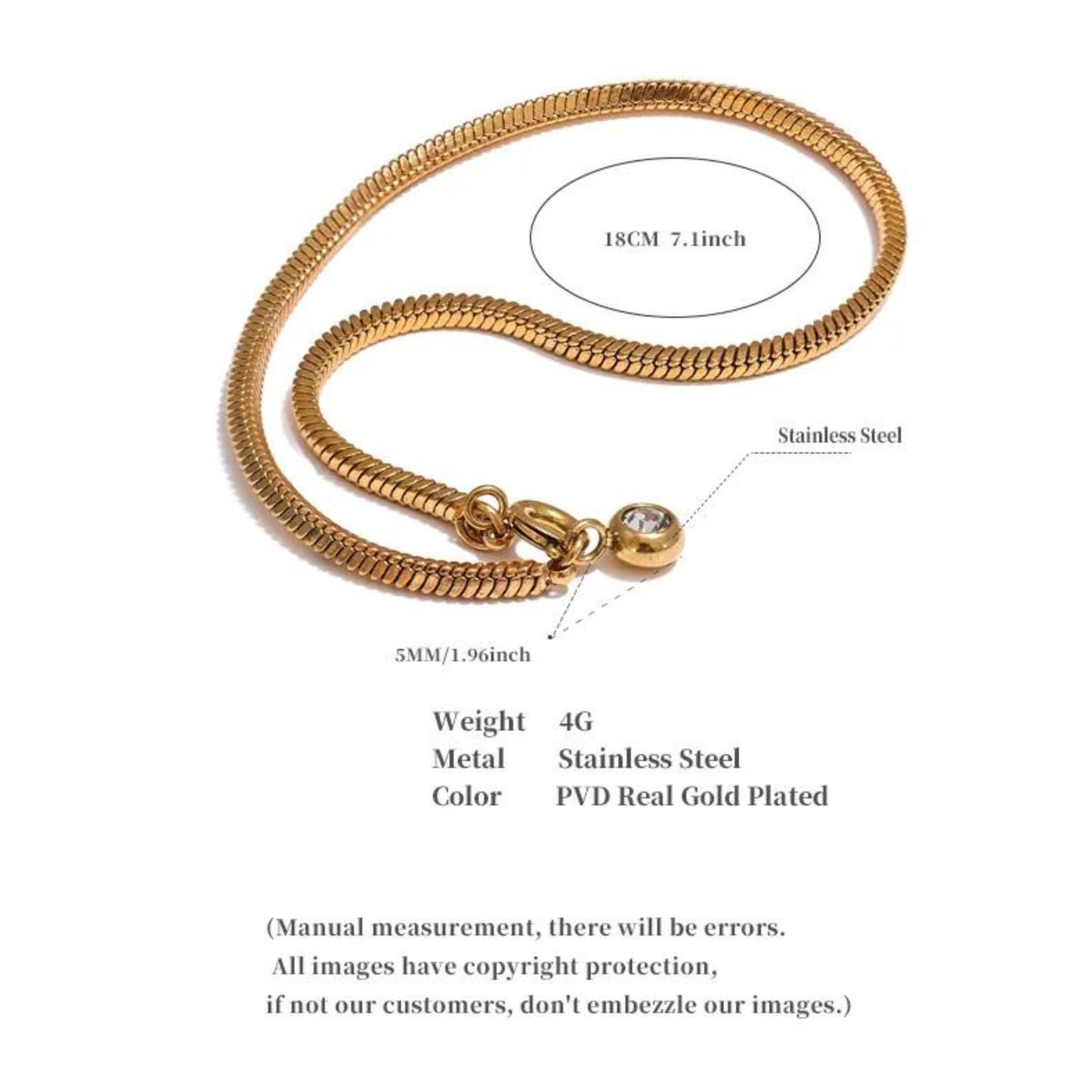 Sleek Charm Gold-Plated Bracelet