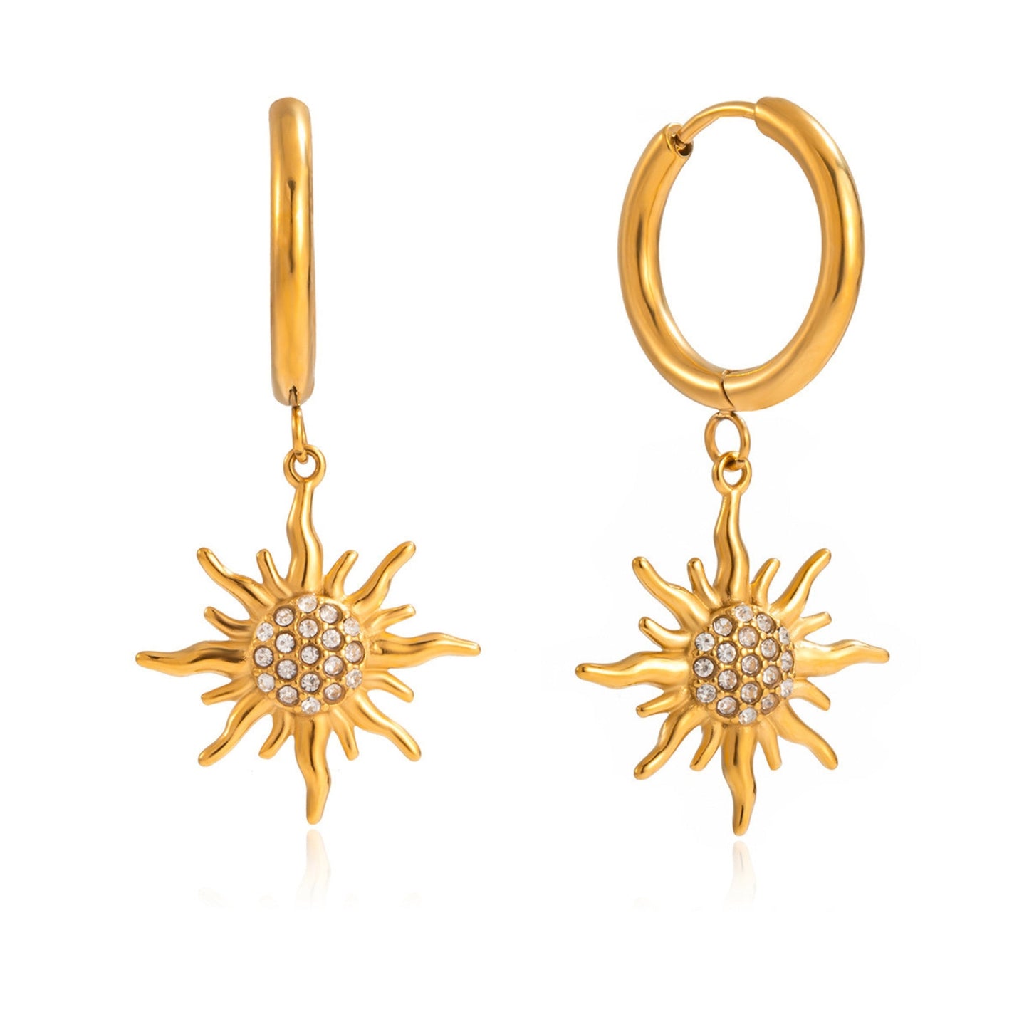 Sunburst Jewelry Collection – 18K Gold Stainless Steel