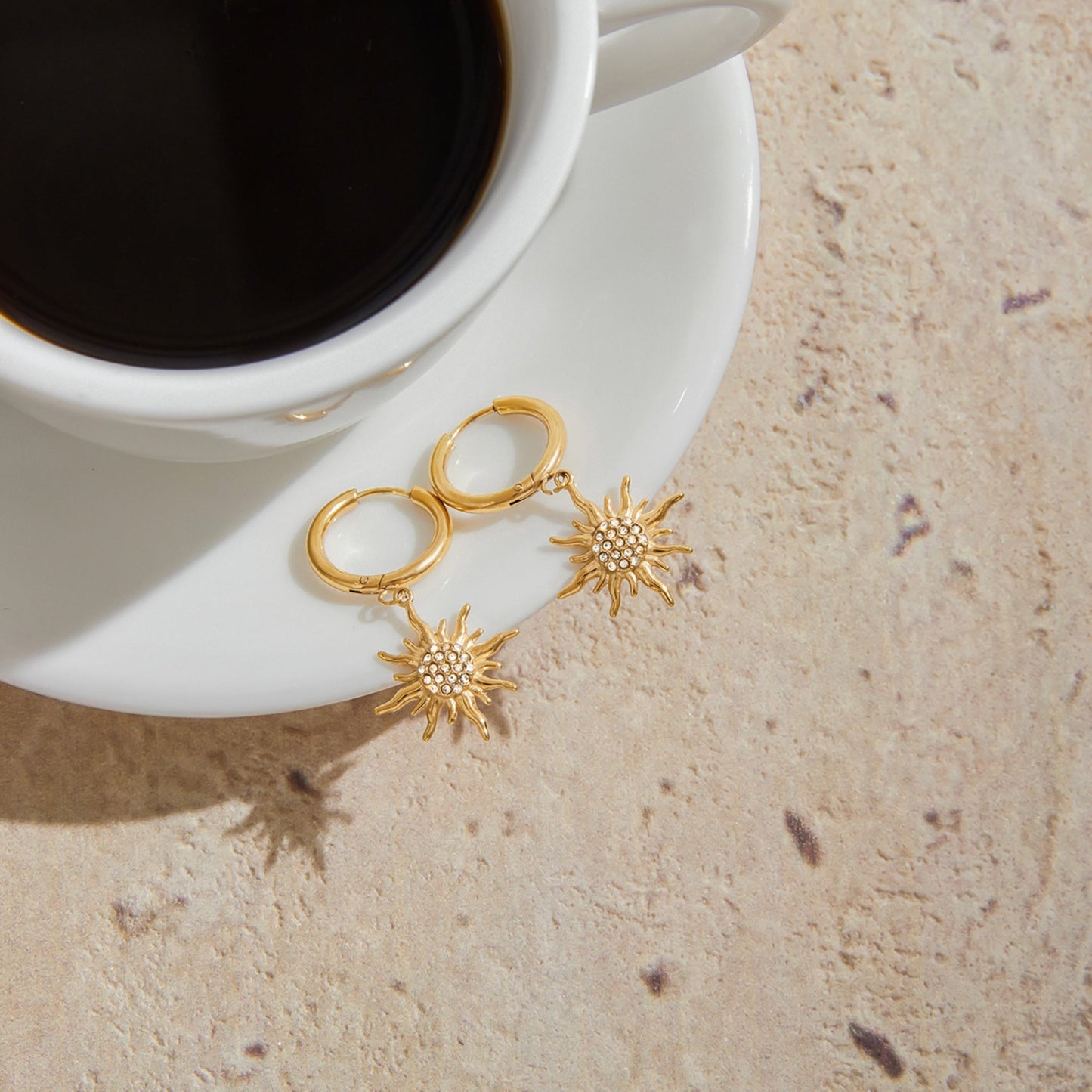 Sunburst Jewelry Collection – 18K Gold Stainless Steel