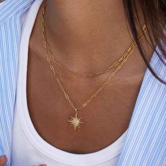 Sunburst Jewelry Collection – 18K Gold Stainless Steel