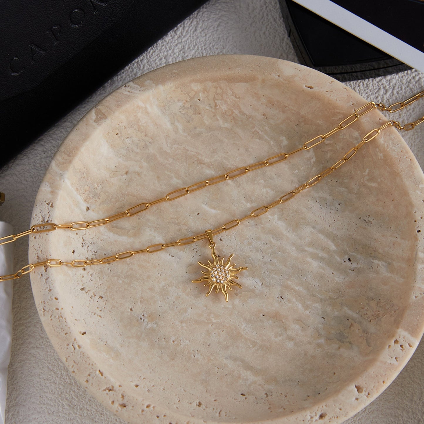 Sunburst Jewelry Collection – 18K Gold Stainless Steel