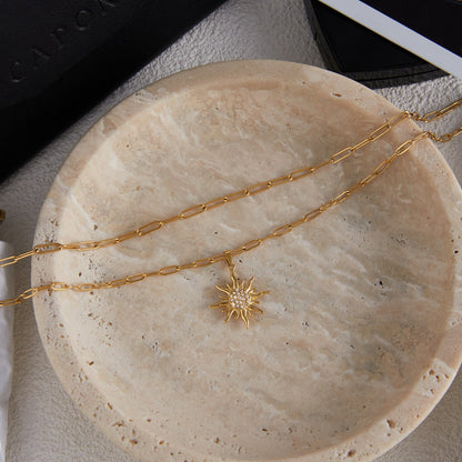 Sunburst Jewelry Collection – 18K Gold Stainless Steel