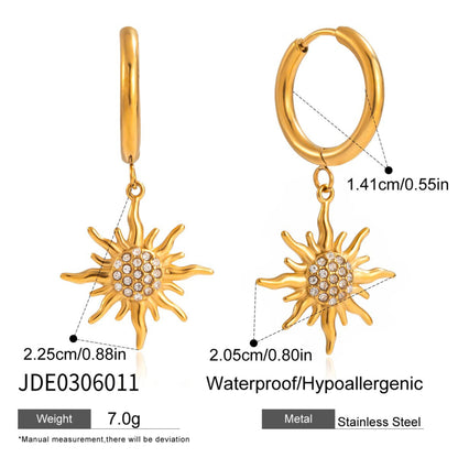Sunburst Jewelry Collection – 18K Gold Stainless Steel