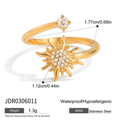 Sunburst Jewelry Collection – 18K Gold Stainless Steel
