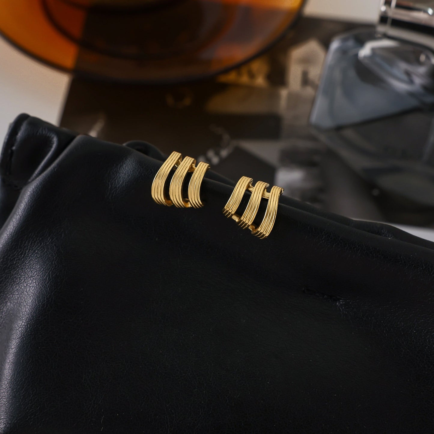 Triple Wave Hoop Earrings – 18K Gold Plated