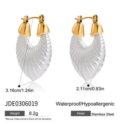 Twist Harmony Pearl Earrings – Gold Plated Stainless Steel