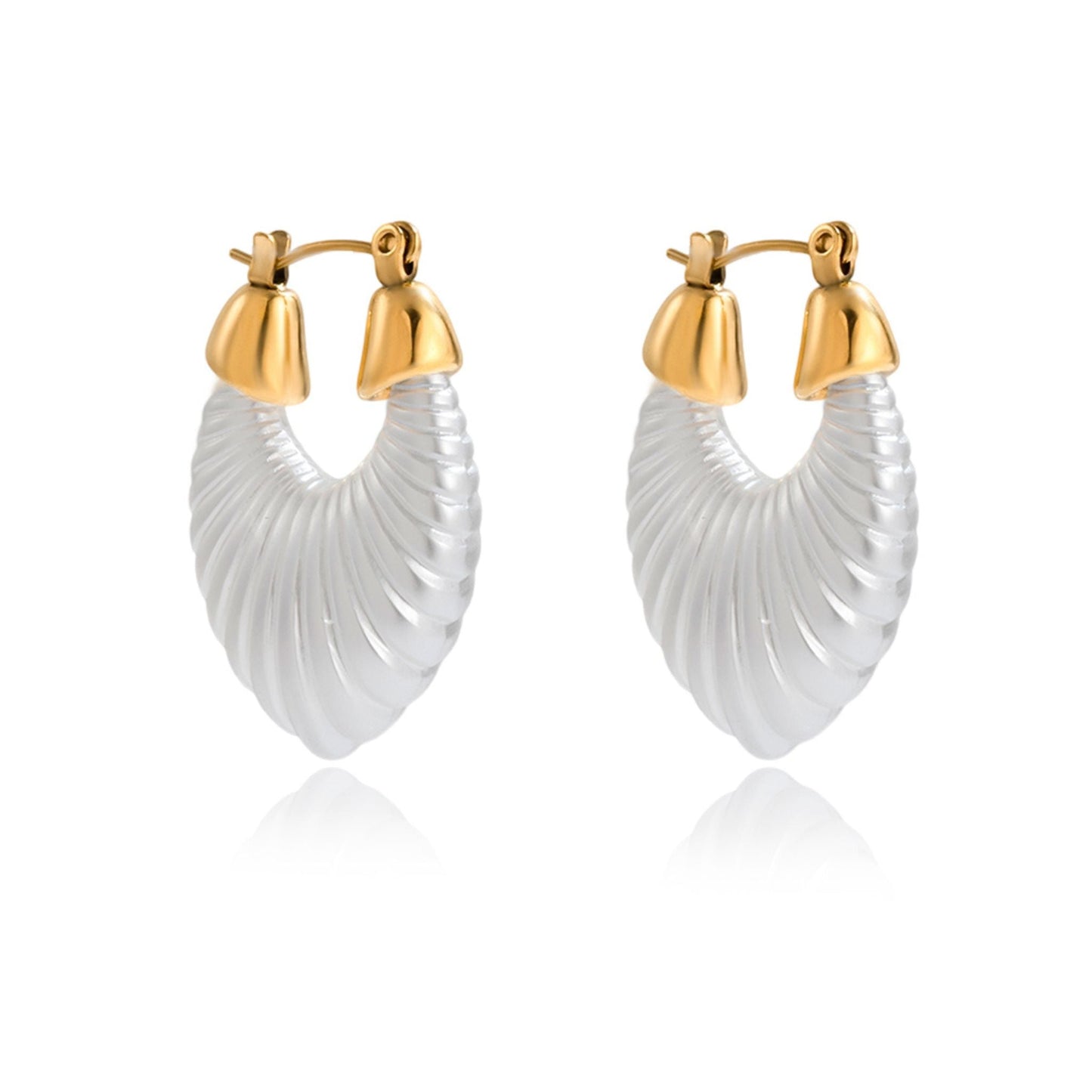Twist Harmony Pearl Earrings – Gold Plated Stainless Steel