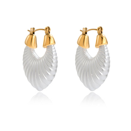 Twist Harmony Pearl Earrings – Gold Plated Stainless Steel