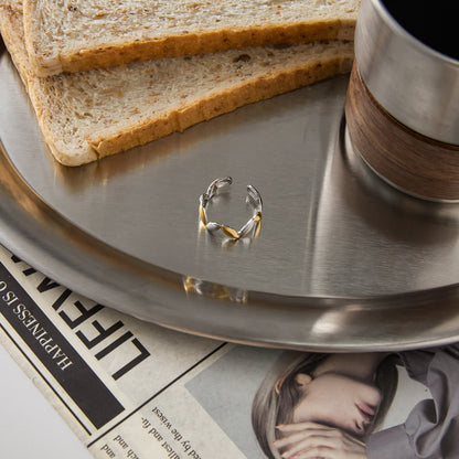 Twist Harmony Ring – Silver & Gold Stainless Steel