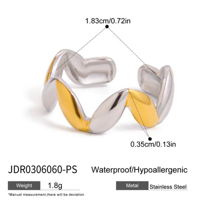 Twist Harmony Ring – Silver & Gold Stainless Steel