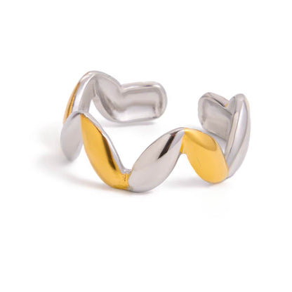 Twist Harmony Ring – Silver & Gold Stainless Steel