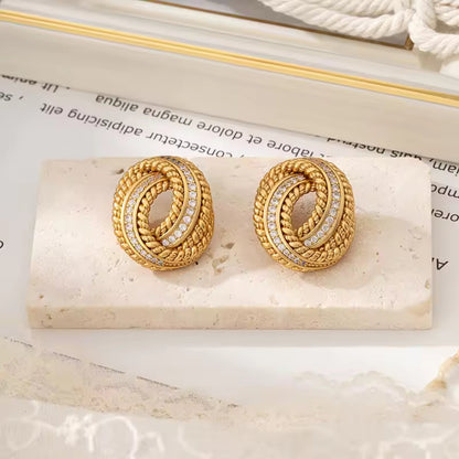 Twisted Knot 18K Gold Plated Stud Earrings