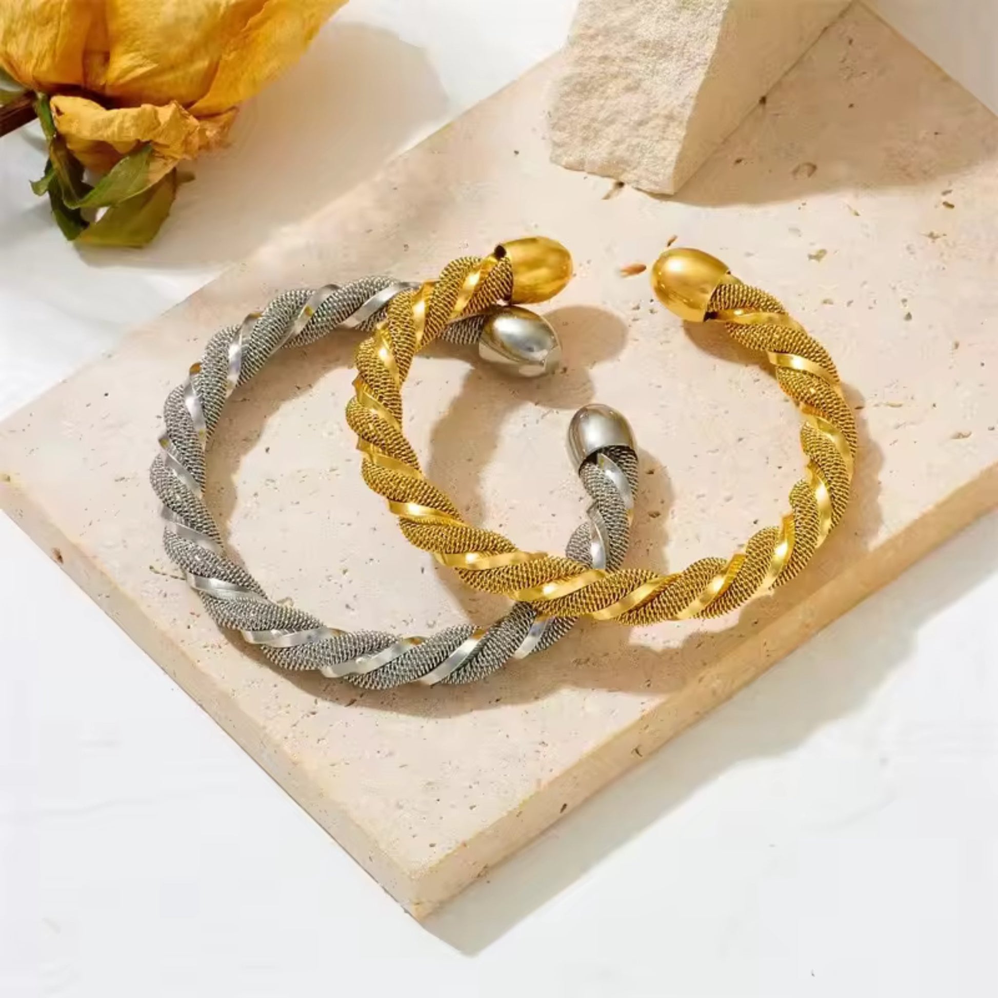 Twisted Majesty Stainless Steel Cuff Bracelet