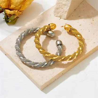 Twisted Majesty Stainless Steel Cuff Bracelet
