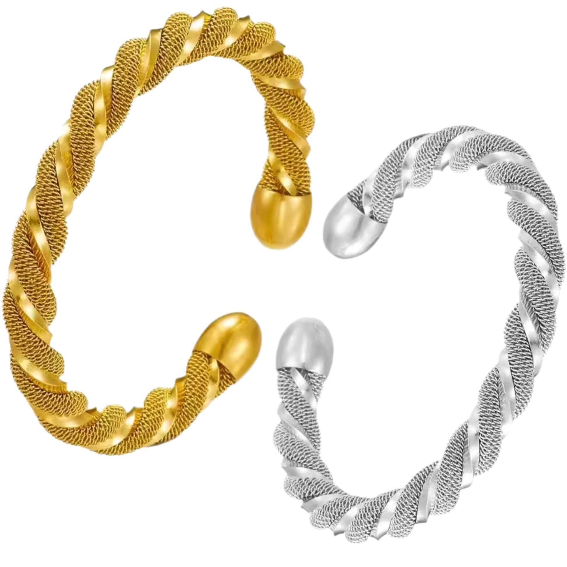 Twisted Majesty Stainless Steel Cuff Bracelet