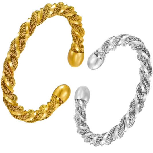 Twisted Majesty Stainless Steel Cuff Bracelet