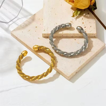 Twisted Majesty Stainless Steel Cuff Bracelet