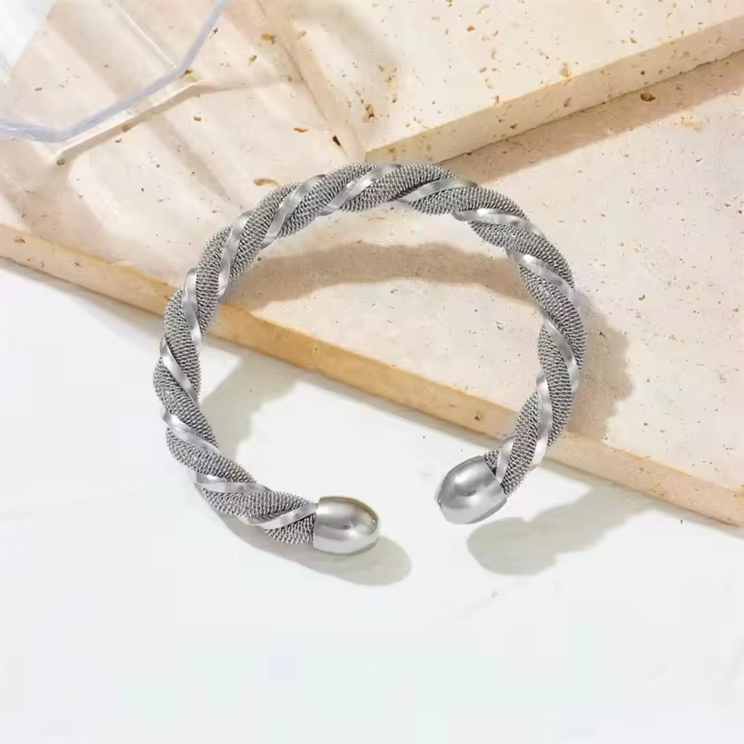 Twisted Majesty Stainless Steel Cuff Bracelet