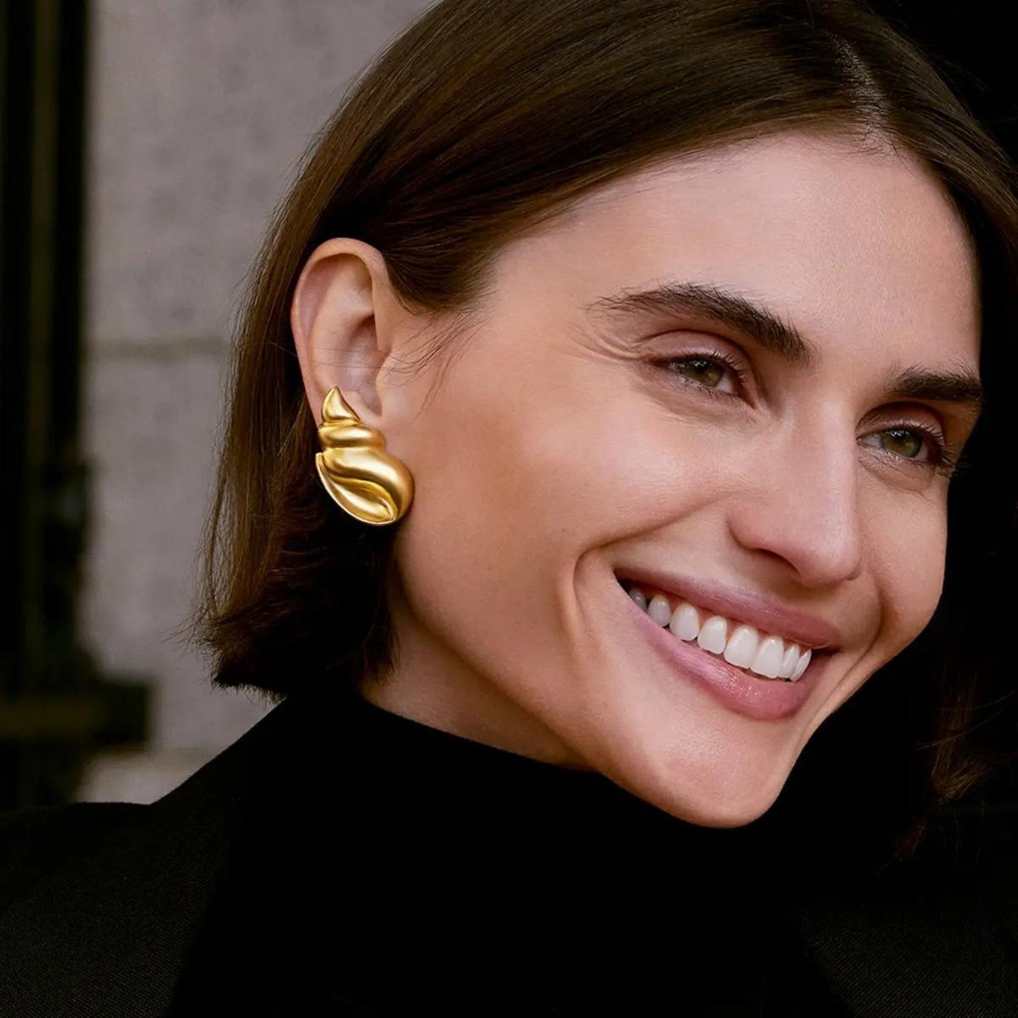 Twisted Shell Statement 18K Gold Plated Earrings