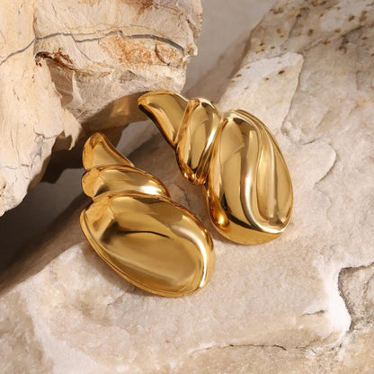 Twisted Shell Statement 18K Gold Plated Earrings