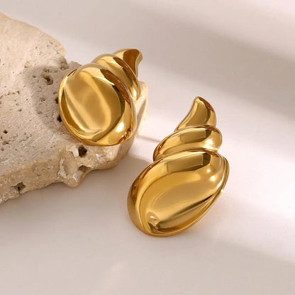 Twisted Shell Statement 18K Gold Plated Earrings