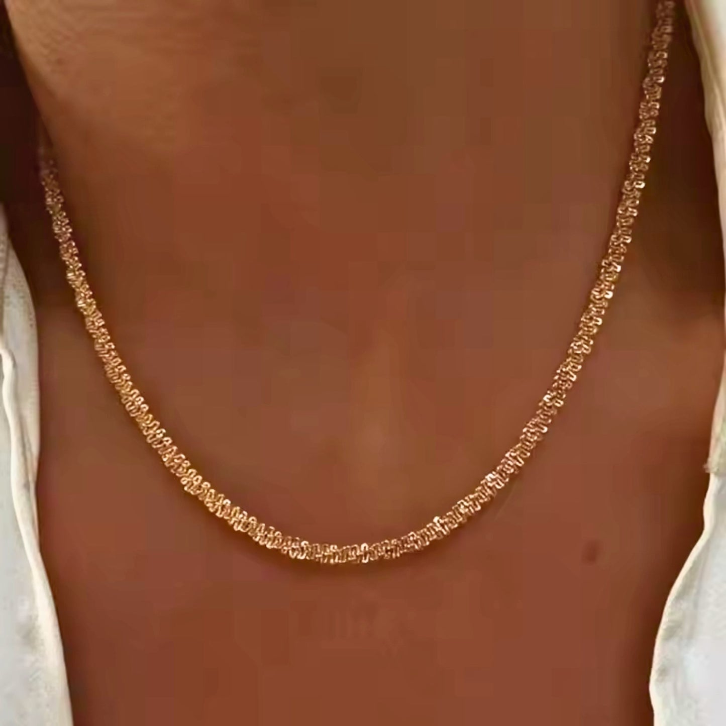 Twisted Shiny 18K Gold Plated Necklace