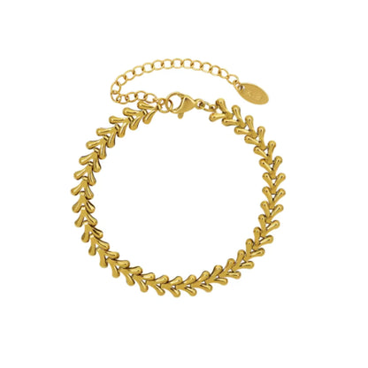 Vina Leaf Necklace and Bracelet 18K Gold Plated Set
