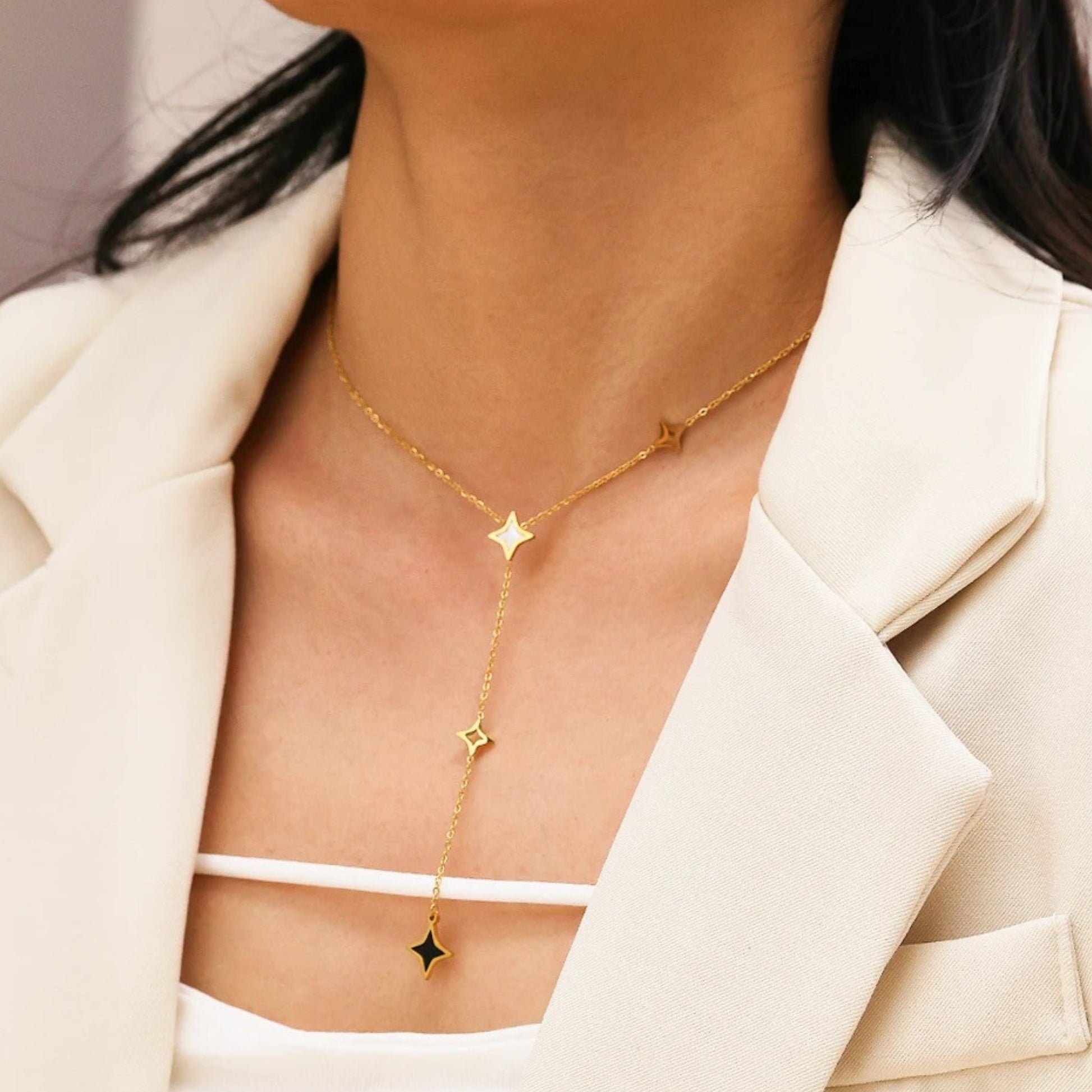 Y-Shape Star Charm Necklace