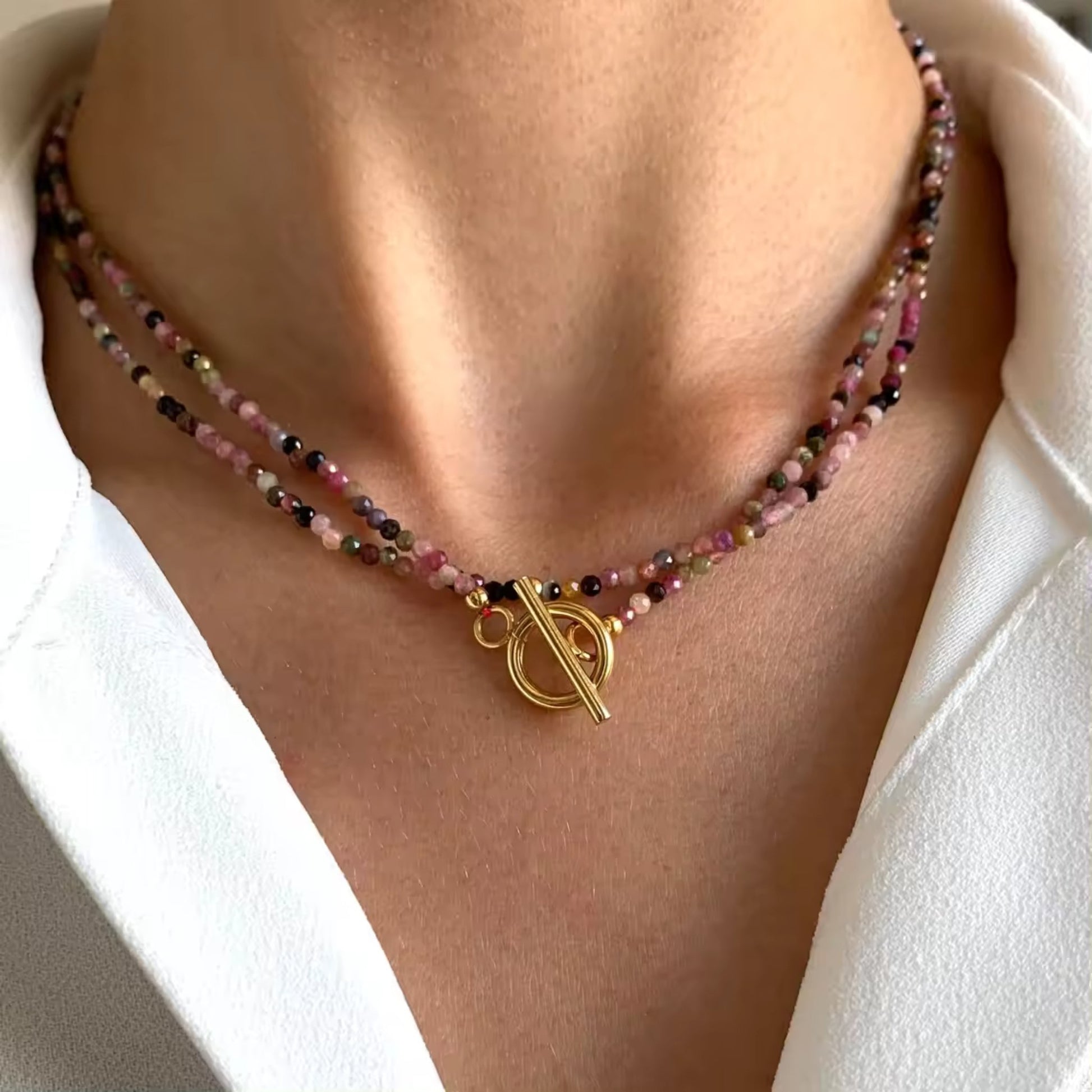 Zooying Natural Stone Beaded Necklace